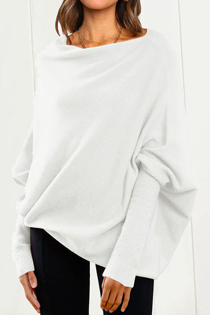 Batwing Sleeves Slouchy Knit Sweater
