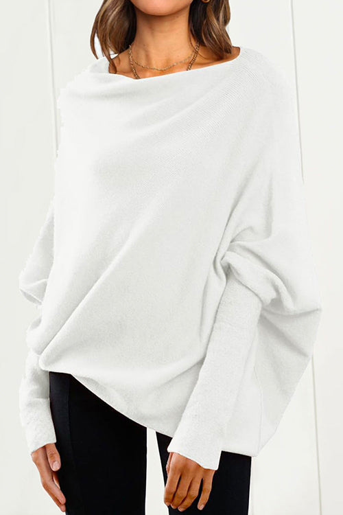Batwing Sleeves Slouchy Knit Sweater