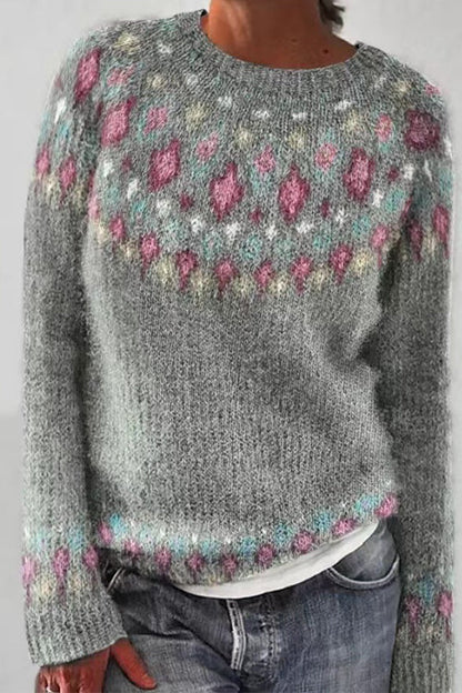 Round Neck Unique Pattern Sweater(in 6 Patterns)