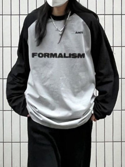 Spliced Street Loose Sweatshirts