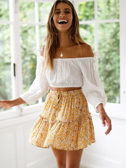 Yellow Withdraw Mini Skirt