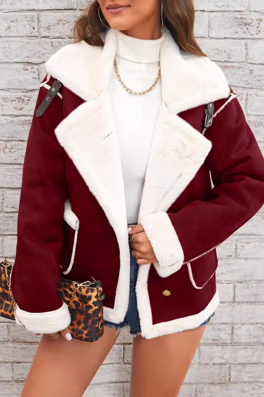 Collared Plush Warm Winter Coat