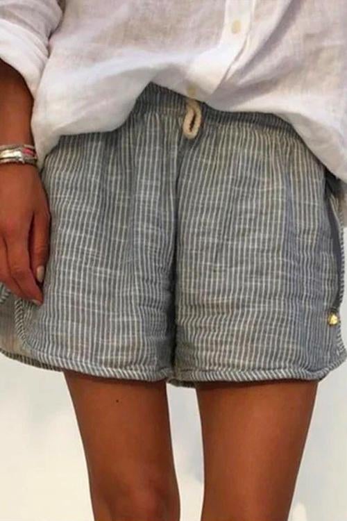 Style Drawstring Waist Striped Shorts