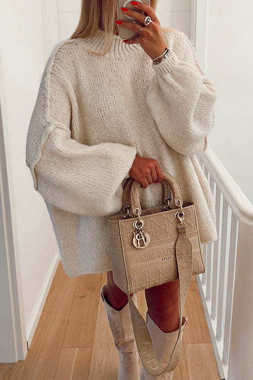 Drop Shoulder Plain Pullover Sweater
