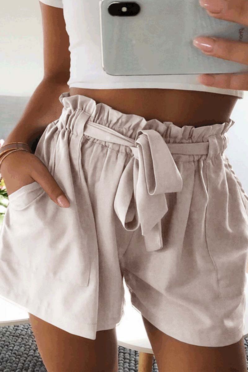 Wide Leg Shorts With Ruffle