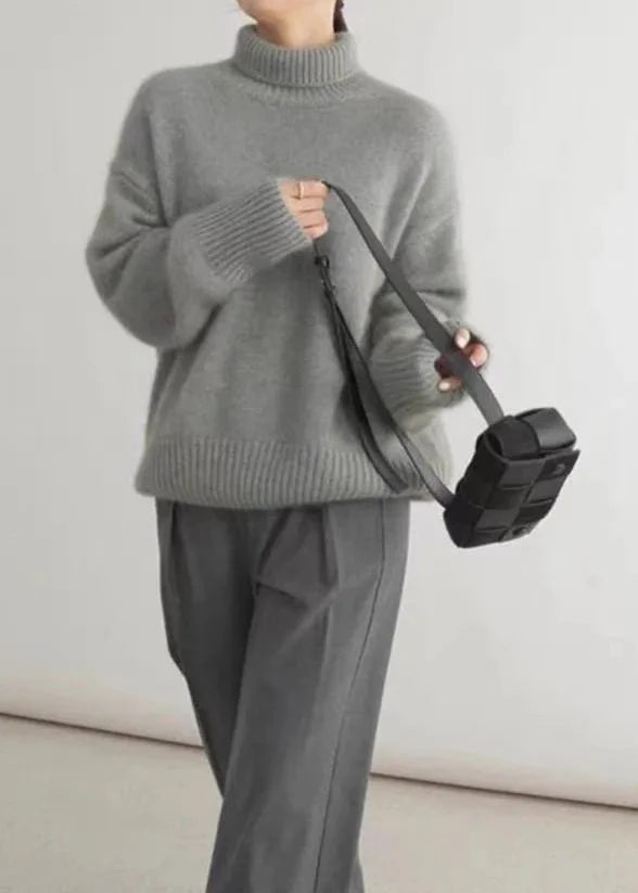 Cozy Grey Turtleneck Sweater - Comfort