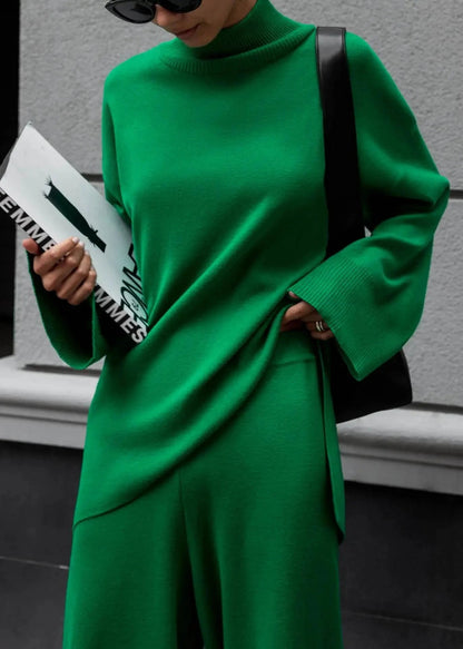 Luxe Emerald Knit Two-piece Set
