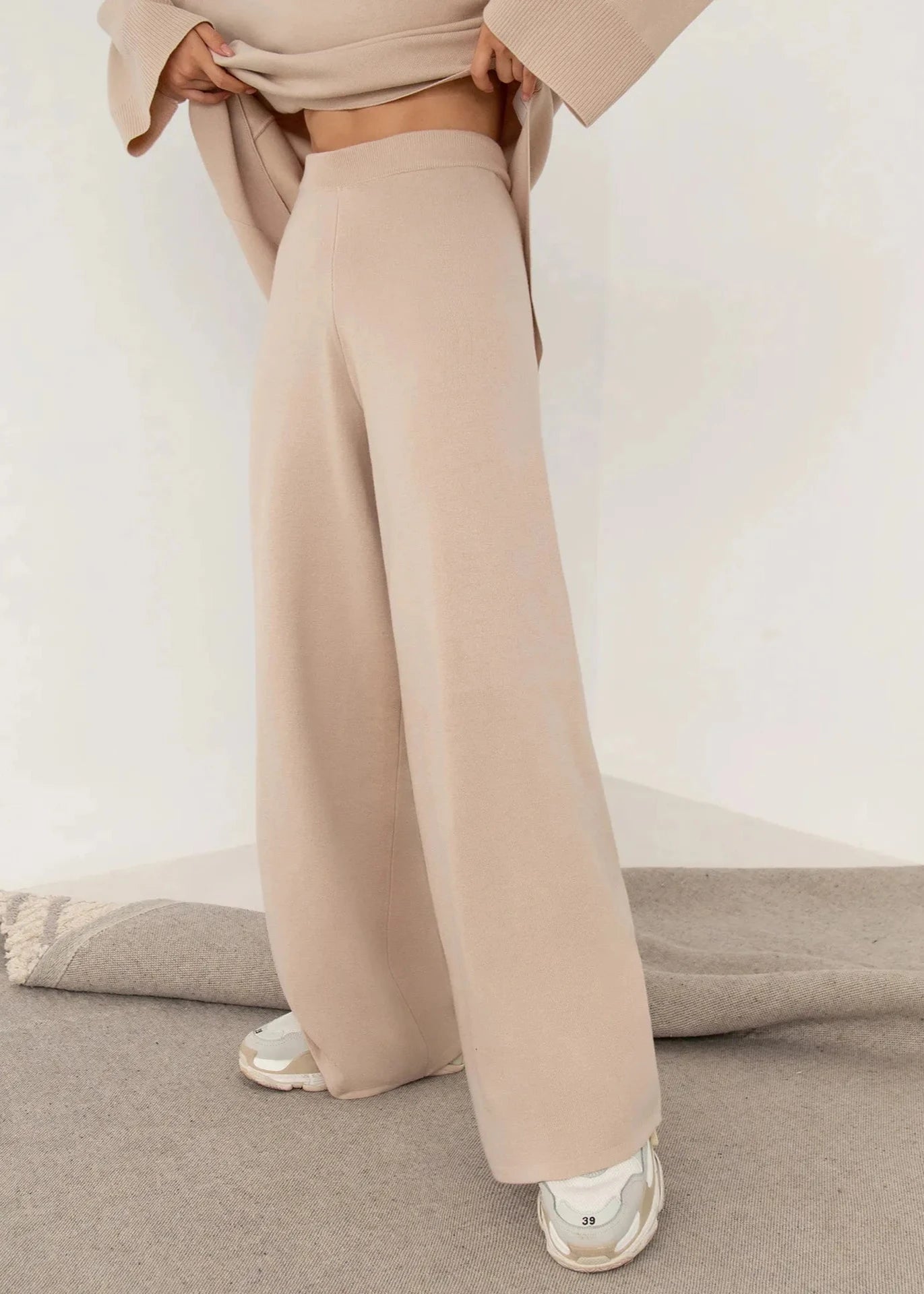 Irregular Hem Knit Two-piece Set