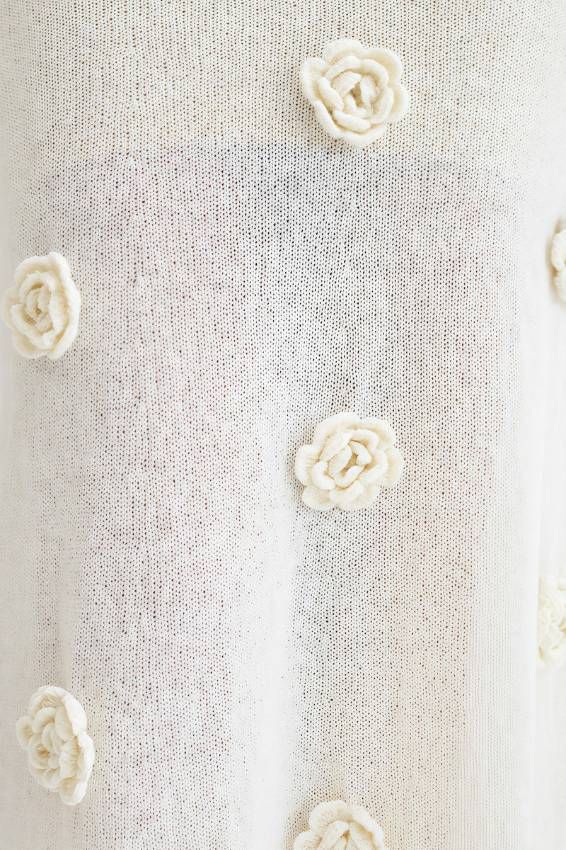 Barbara Off Shoulder Knit Rose Maxi Dress