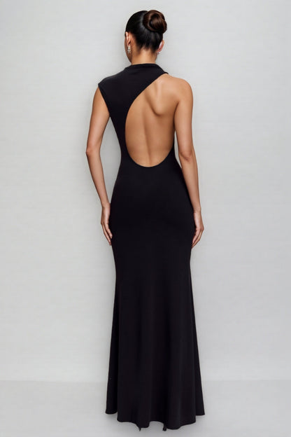 Jerema Black Jersey Cut Out Maxi Dress
