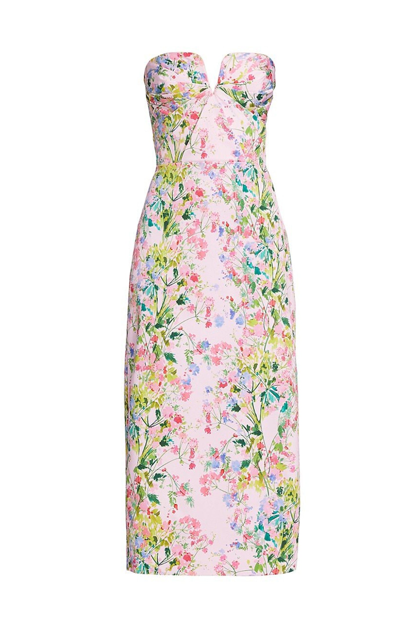 Karen Printed Strapless Midi Dress