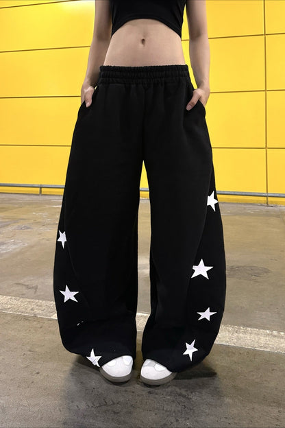Colorblock Star Printed Sporty Pants