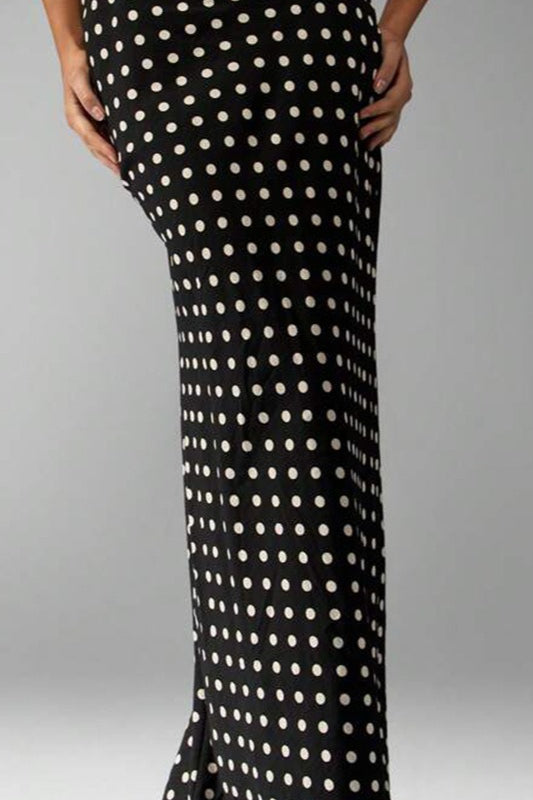 Polka Dot Slim Midi Skirt