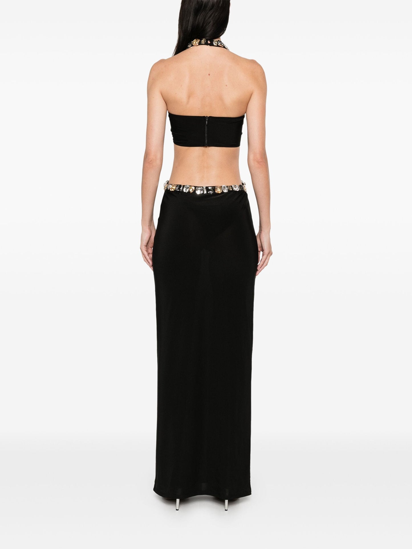 Alma Diamante Cutout Halter Maxi Dress