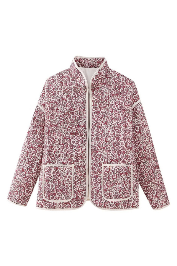 Print Thin Pocket Cardigan Jacket