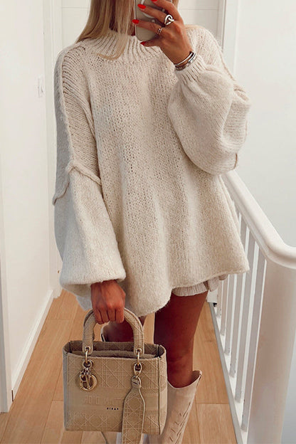 Moxidress Drop Shoulder Plain Pullover Sweater