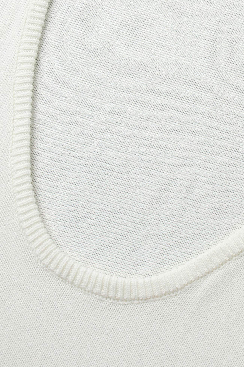 Crew Neck Backless Cotton Sweater