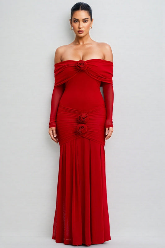 Mylesa Red 3d Maxi Dress