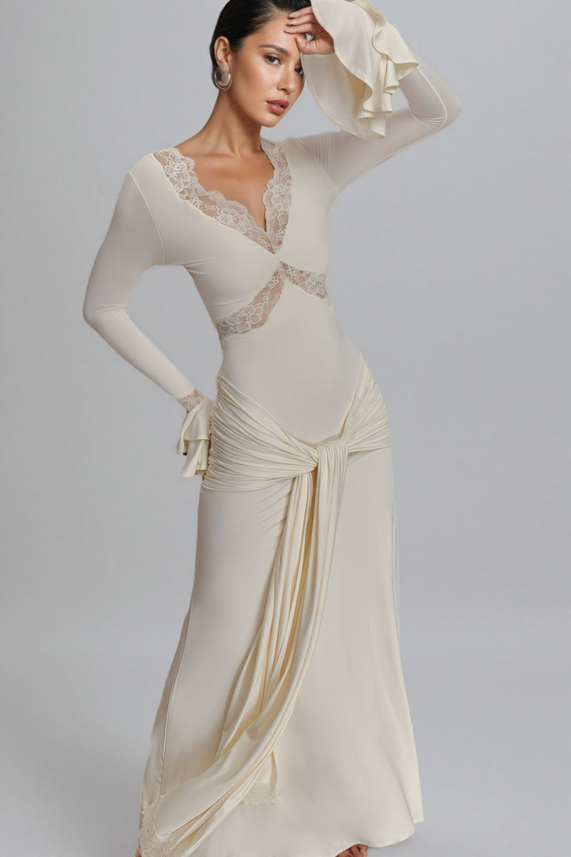 Elorat White Lace Maxi Dress