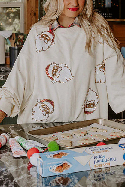 Christmas Claus Sequined Loose Sweatshirt