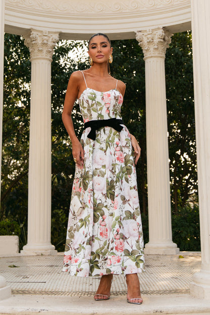 Julia Printed Spaghetti Strap Maxi Dress