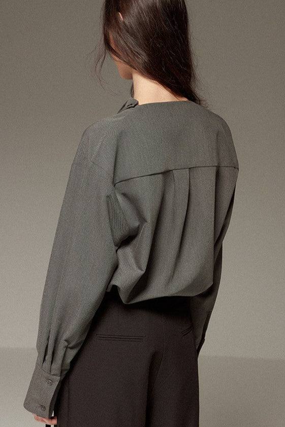 Relaxed Draped Neck Blouse