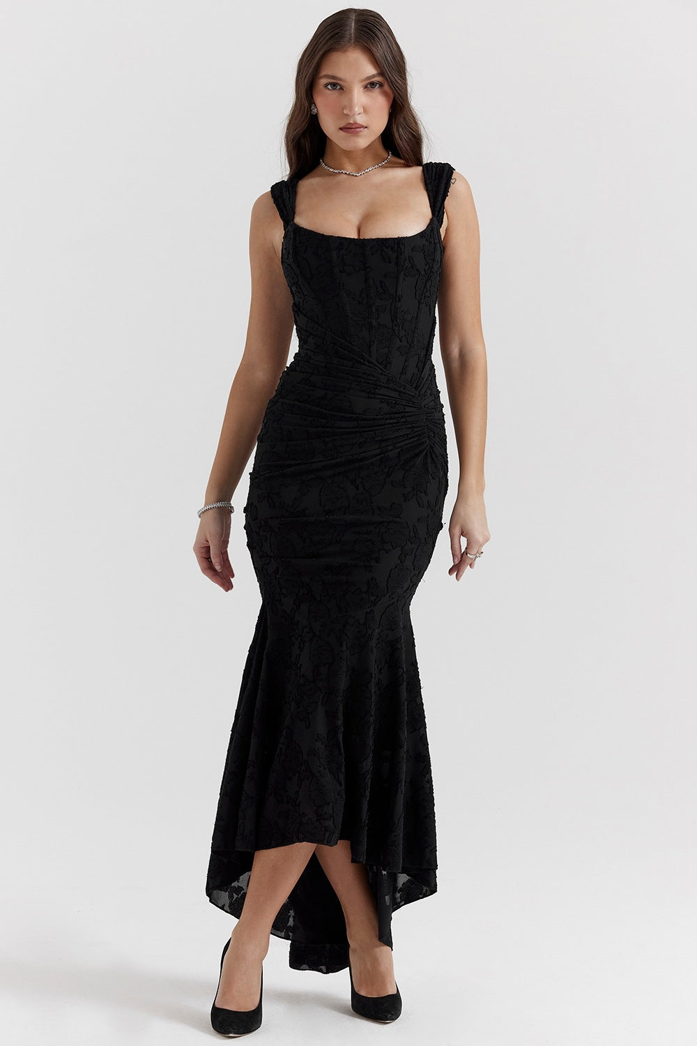 Rose Black Maxi Dress