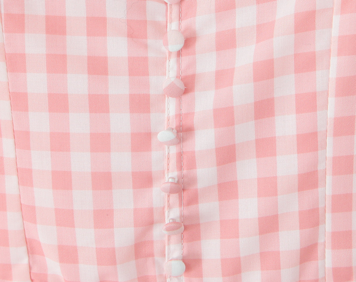 Pink Plaid Mini Dress