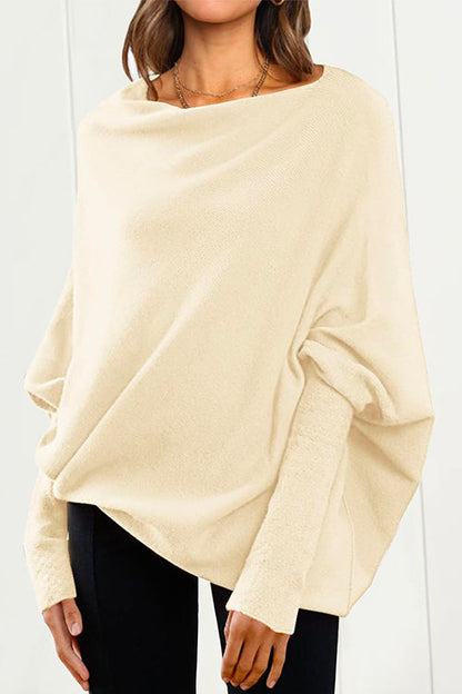 Moxidress Batwing Sleeves Slouchy Knit Sweater