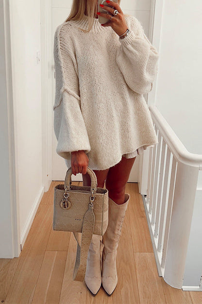 Moxidress Drop Shoulder Plain Pullover Sweater