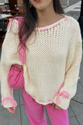 Jazmin® | Casual sweater with drawstring and O-neck