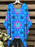 Women's Vintage Art Irregular Pattern Crew Neck Top