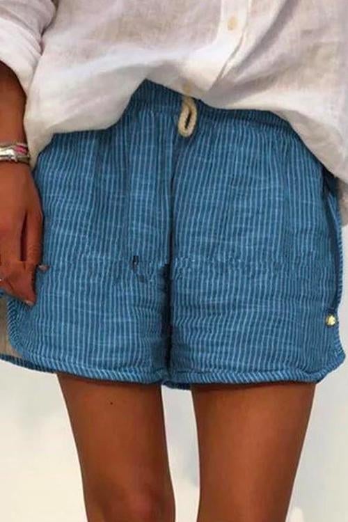 Style Drawstring Waist Striped Shorts