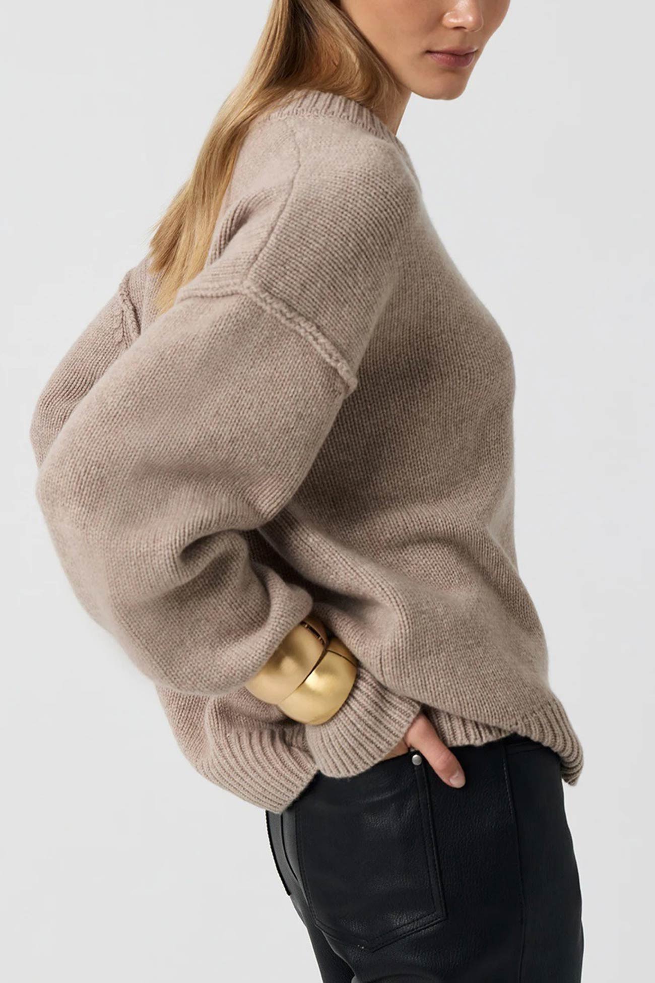 Round Neck Color Pullover Sweater
