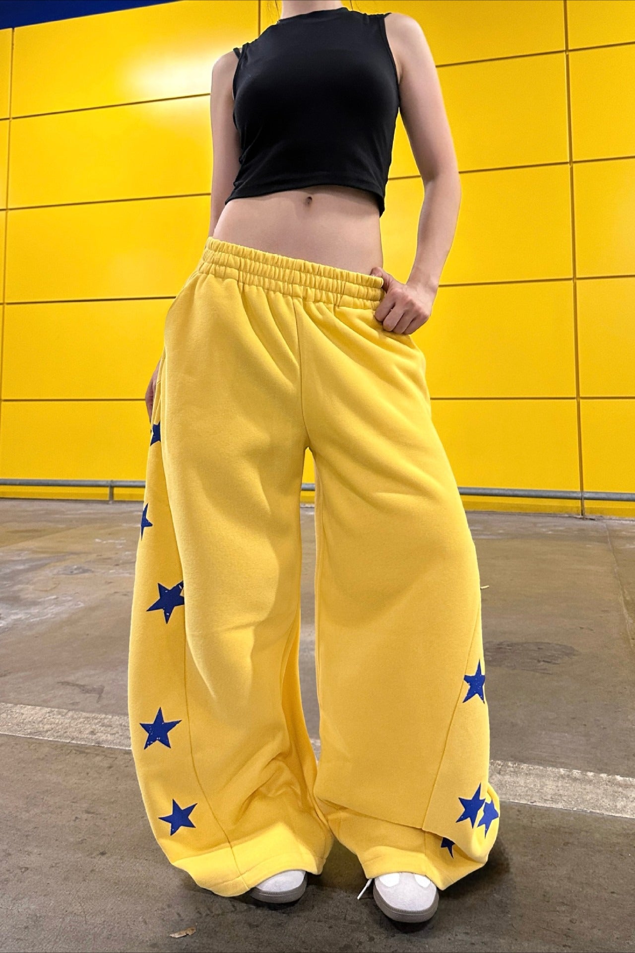 Colorblock Star Printed Sporty Pants
