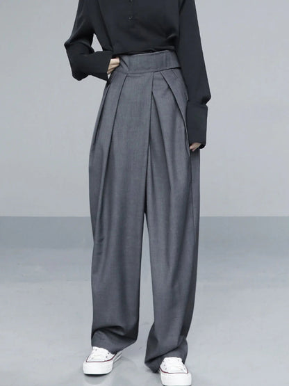 Hook-and-loop Fastener Wide Leg Velcro Pants