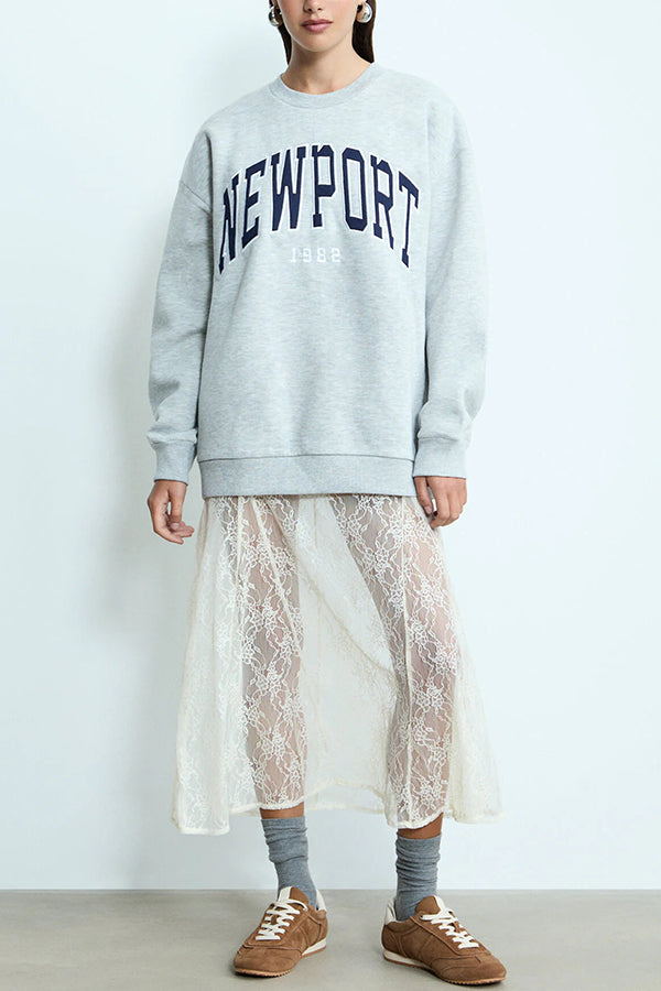 Feeling Lace Elastic Waist Maxi Skirt