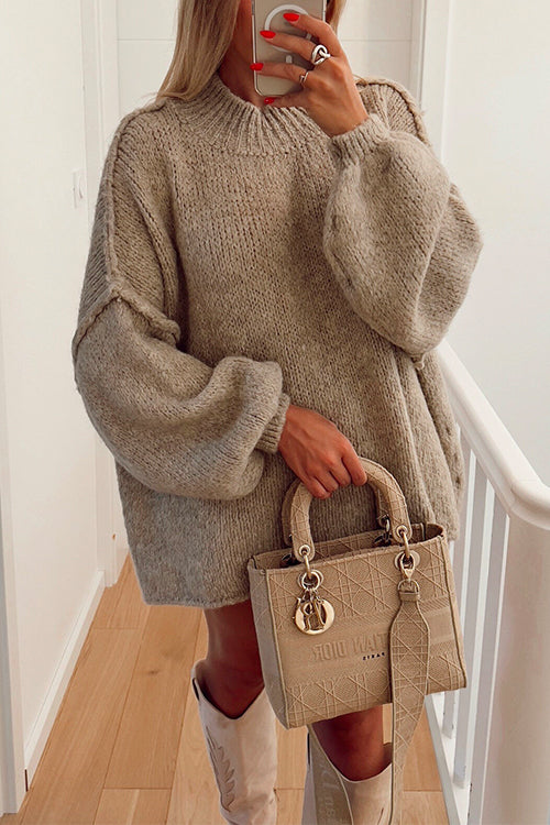 Moxidress Drop Shoulder Plain Pullover Sweater
