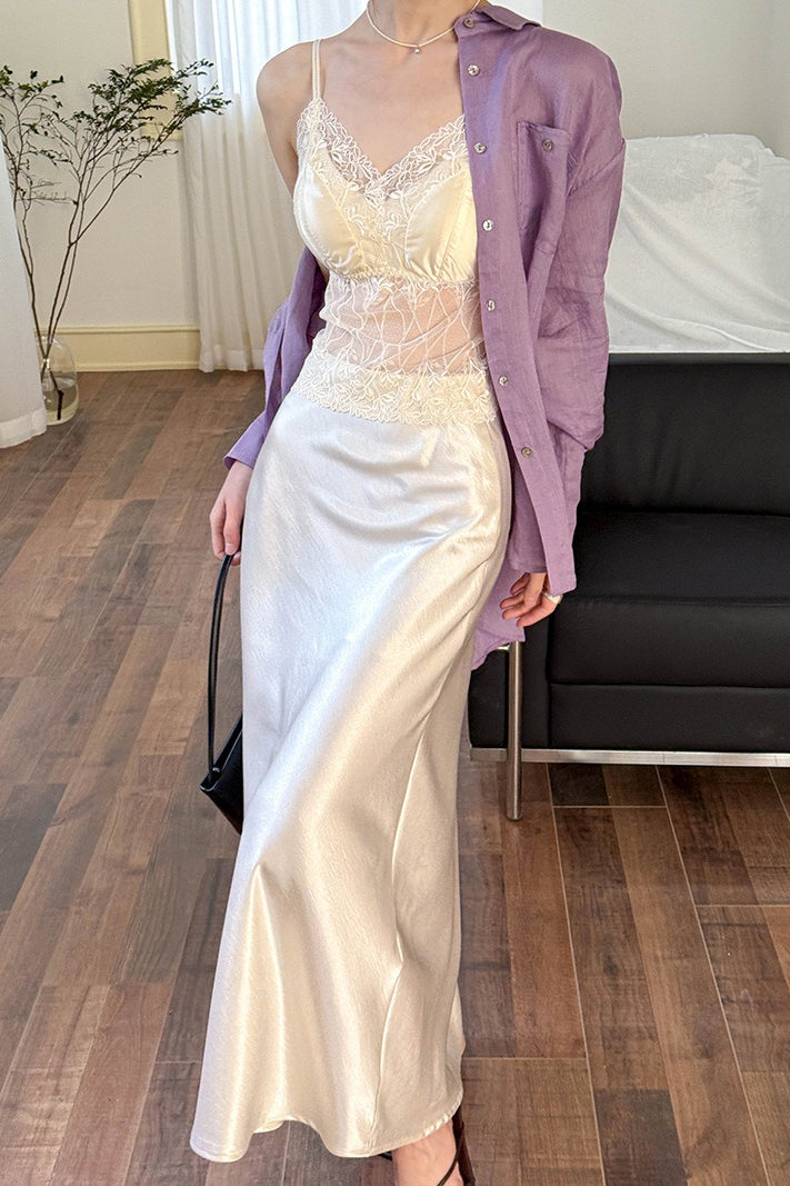 Drapey High - Waist Sheath Fishtail Skirt