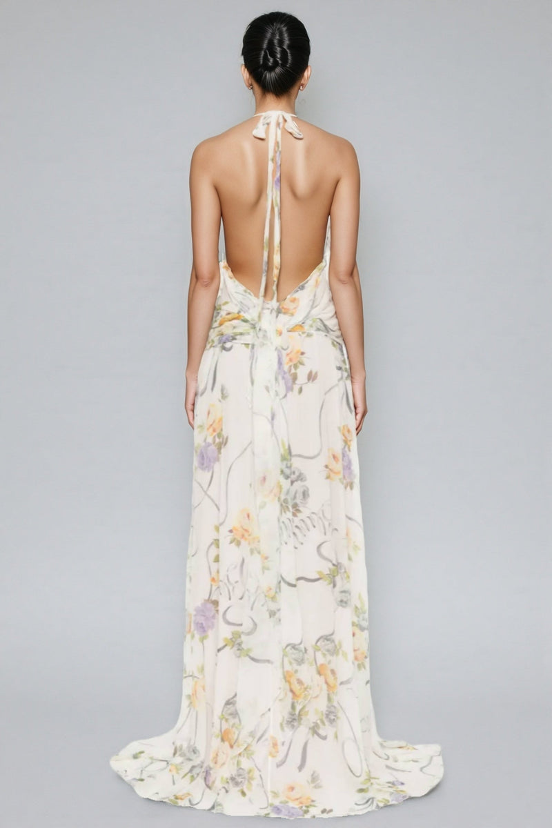Umbek Print Ruffle Maxi Dress
