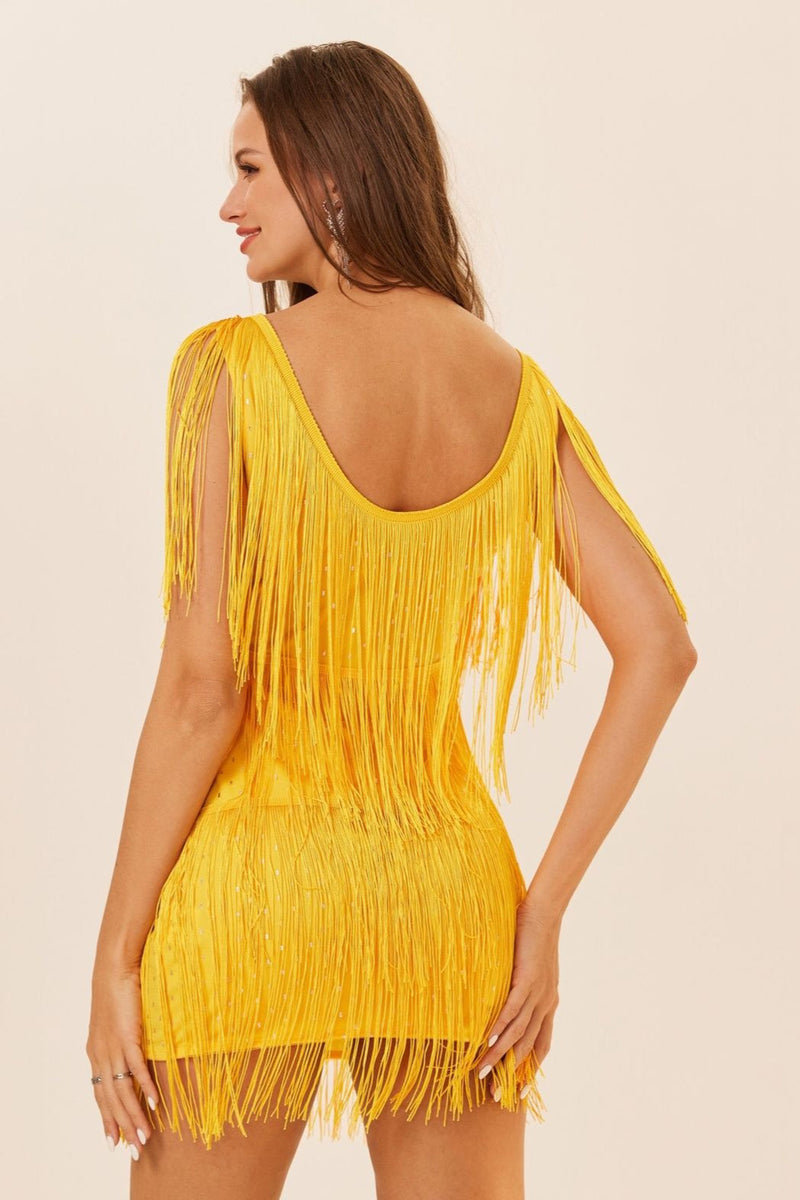 Sleeveless Tassel Mini Dress