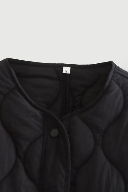 Stand-collar Single-breasted Mid-length Loose Cotton Coat