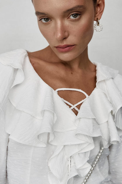 Long Sleeve Crepe Blouse