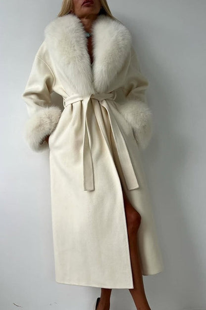 Oversized Fur Trim Overcoat