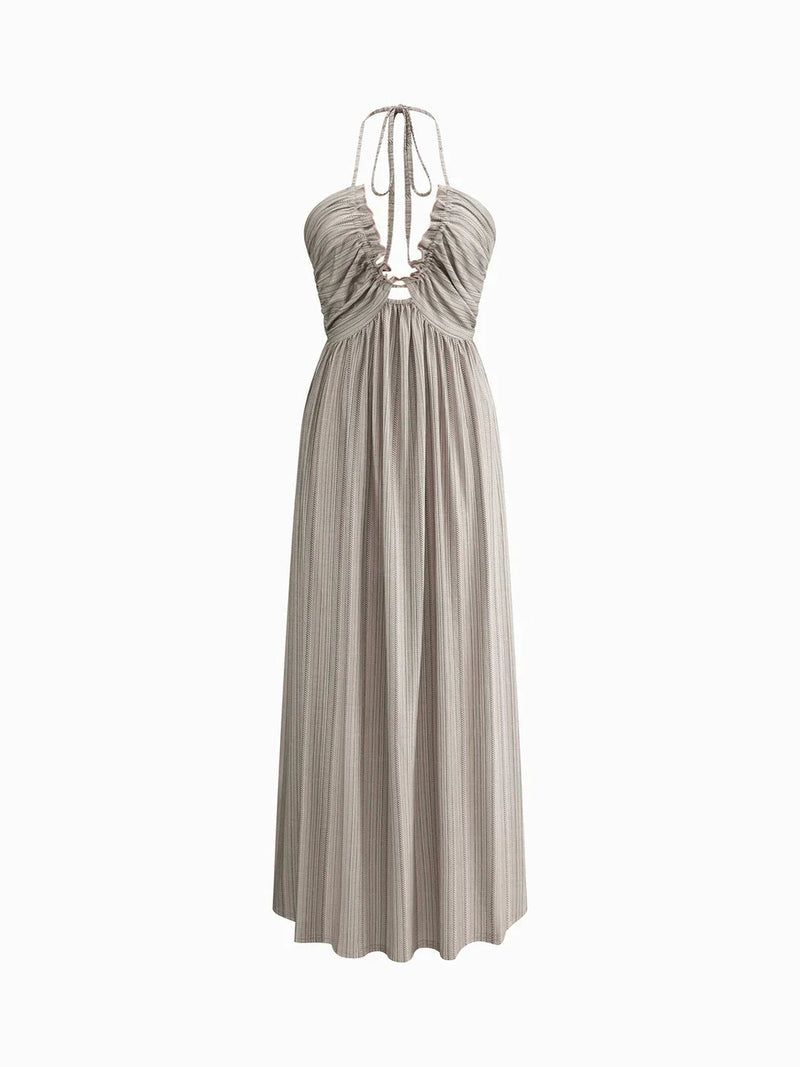 Backless U-neck Halter Strap Long Dress