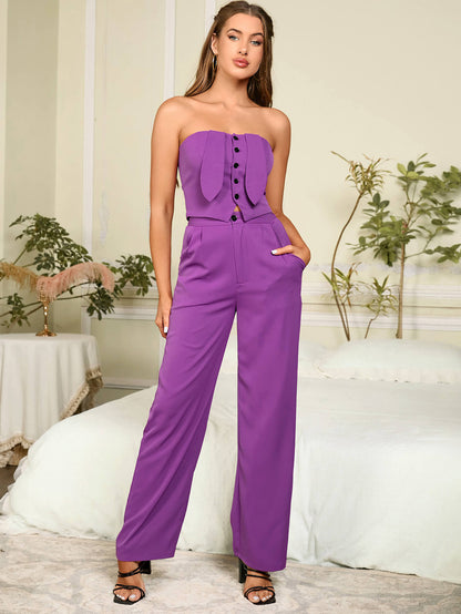 Tube Top & Wide Leg Pants