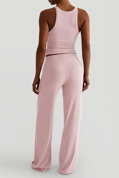Sporty Tank Top Palazzo Pants Set