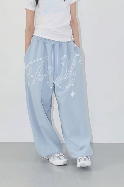 Hip Hop Graphic Baggy Straight Pants