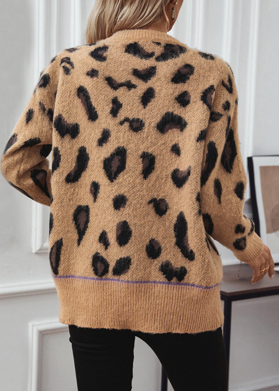 Luxe Leopard Brushed Sweater - Jacquard Knit