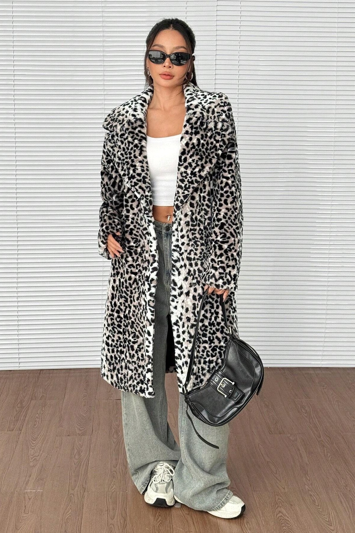 Plush Faux Fur Mid-length Overcoat